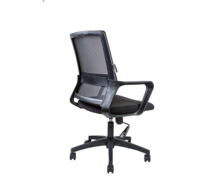 офисный стул Бит LB черный пластик черная сетка черная ткань