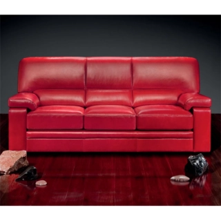 Офисный диван Эль Греко-3 кожа Stella/комбинированная красный