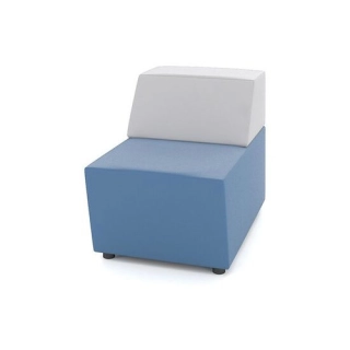 Офисный диван Модуль M14-1D2 одноместный, синий/серый
