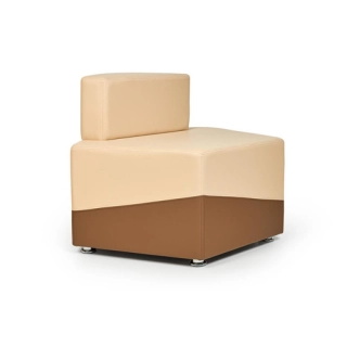 Офисный диван Модуль M15-1D5L (1D5R) одноместный, коричневый/бежевый