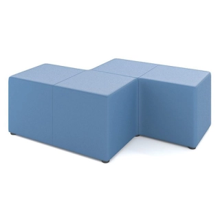 Офисный диван Банкетка M22-4P четырехместная, синий