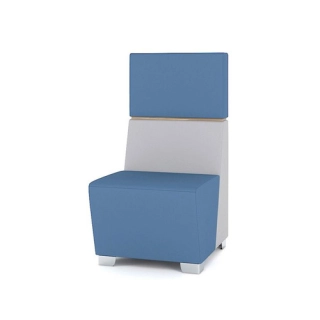 Офисный диван Модуль M33-1D2 одноместный, синий/серый