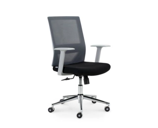 офисный стул Трэнд grey LB  серый пластик серая сетка черная ткань