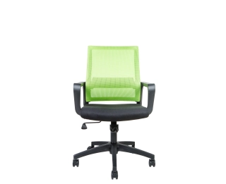 офисный стул Бит LB  черный пластик зеленая сетка  черная ткань