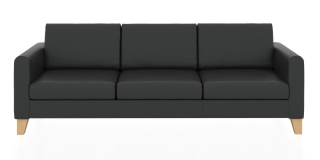 БЕРГЕН 3-х местный диван черный P2 euroline