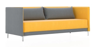 Офисный диван ГРАФИТ Н 3-х местный диван низкий светло-оранжевый/серый Kardif