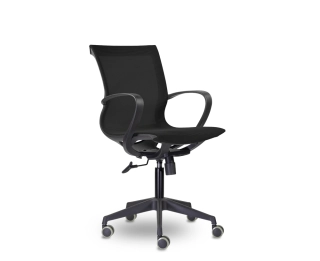офисный стул Лорри (black plastic black) черный пластик черная сетка
