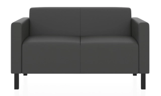 Офисный диван ЕВРО 2-х местный диван железно-серый P2 euroline 9011