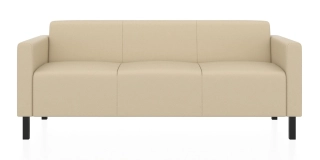 Офисный диван ЕВРО 3-х местный диван кремово-белый P2 euroline 9011