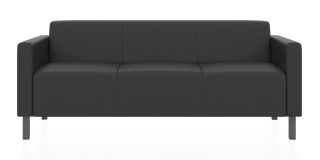 ЕВРО 3-х местный диван черный P2 euroline 7024