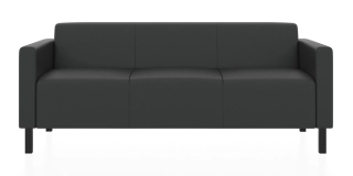 ЕВРО 3-х местный диван черный P2 euroline 9011