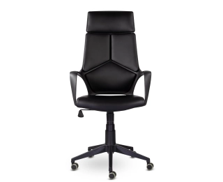 офисный стул IQ   (black plastic (black) черный пластик / черная экокожа