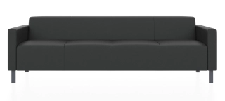 ЕВРО 4-х местный диван черный P2 euroline 7024