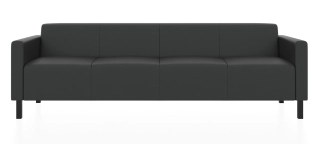 ЕВРО 4-х местный диван черный P2 euroline 9011