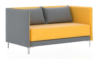 ГРАФИТ Н 2-х местный диван низкий светло-оранжевый/серый Kardif