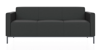 ЕВРО 2 3-х местный диван черный ИК Домус 7024