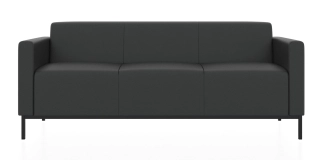 ЕВРО 2 3-х местный диван черный ИК Домус 9011