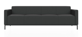 ЕВРО 2 4-х местный диван черный ИК Домус 9011