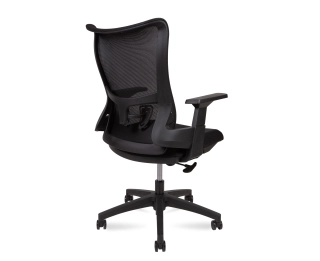офисный стул Wave T LB черный пластик черная сетка  черная ткань