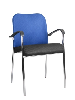 офисный стул Amigo Lux silver arm синий/черный