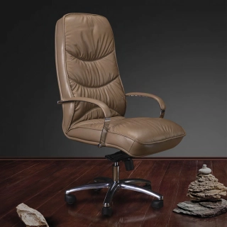 офисный стул Лотрек DB-015 (хром) кожа