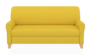 ЕВРОПА Вуд 3-х местный диван желтый Velutto