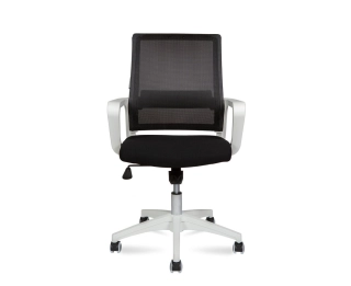 офисный стул Бит LB  белый пластик  черная сетка черная ткань
