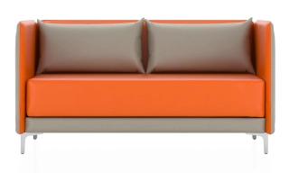 ГРАФИТ Н 2-х местный диван низкий оранжевый/кварцевый серый P2 euroline