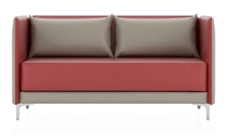 ГРАФИТ Н 2-х местный диван низкий красный/кварцевый серый P2 euroline