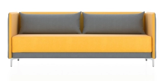 ГРАФИТ Н 3-х местный диван низкий светло-оранжевый/серый Kardif
