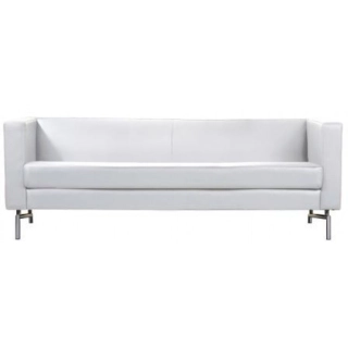 Офисный диван Моне-3 кожа Stella/комбинированная белый
