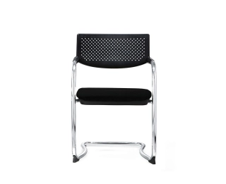 офисный стул Самба black CF хром черный пластик черная ткань